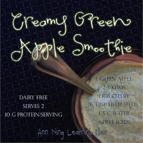 Creamy Green Apple Smoothie|Dairy Free 10 g Protein | Ann Ning Learning How